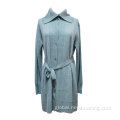 wool wrap cardigan Blue Long Cardigan Dress Factory